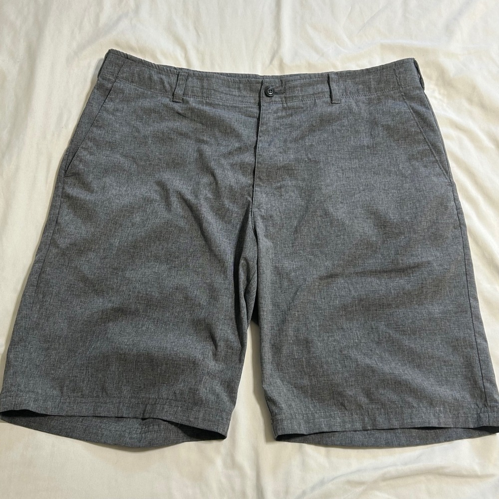 Ben Hogan Mens Performance Golf Shorts Gray Heather‎ Stretch Flat Front Size 38